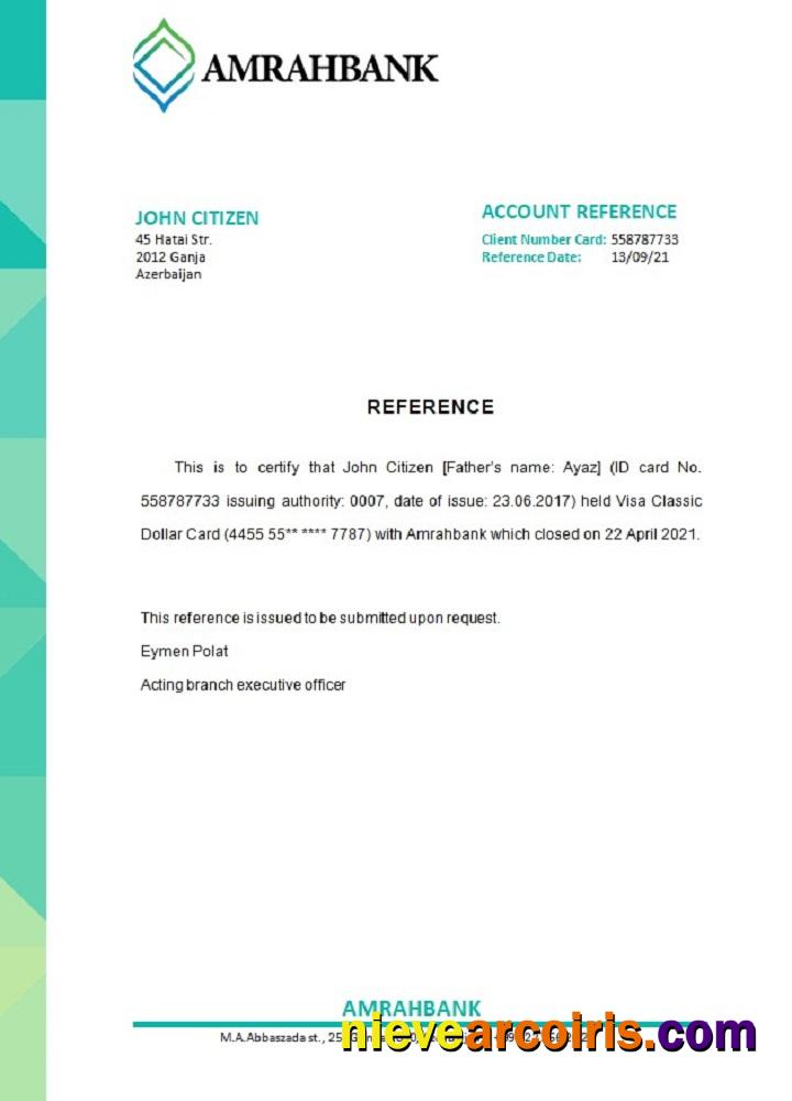Azerbaijan Amrahbank closure reference